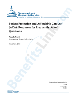 Patient Protection and Affordable Care Act (ACA