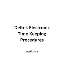 Deltek Electronic Time Keeping Procedures