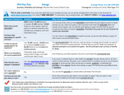 PPO Plus Plan Hologic - Benefits Open Enrollment for the 2015