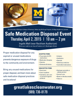 Safe Medication Disposal Event