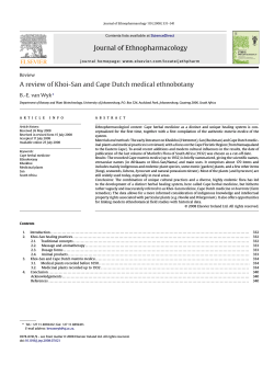 Journal of Ethnopharmacology A review of Khoi - Ben