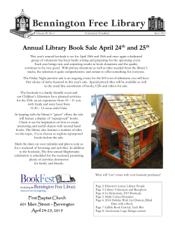 Annual Library Book Sale April 24th and 25th