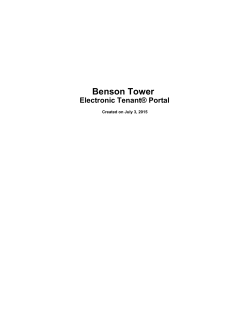 Benson Tower Electronic TenantÂ® Portal PDF