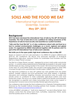 SOILS AND THE FOOD WE EAT