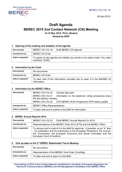 Agenda for 2 nd CN meeting