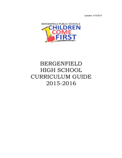BERGENFIELD HIGH SCHOOL CURRICULUM GUIDE 2015-2016