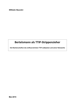 Bertelsmann als TTIP-Strippenzieher