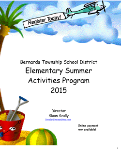Elementary Summer Activities Program 2015
