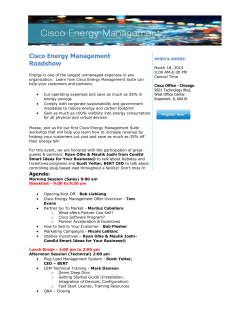Cisco Energy Management Roadshow