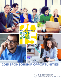 2015 sponsorship opportunities - Best Places to Work for Millennials