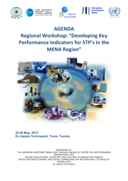 AGENDA Regional Workshop: âDeveloping Key Performance