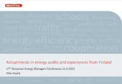 Actual trends in energy audits and experiences - Finance