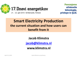 Smart Electricity Production the current situation and - Finance