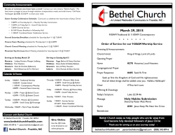 Bethel Bulletin 3-29-2015