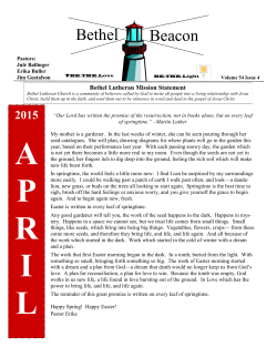 April Newsletter - Bethel Lutheran Church