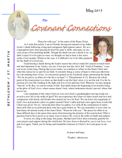 May 2015 Covenant - Bethlehem Lutheran Church of Penfield