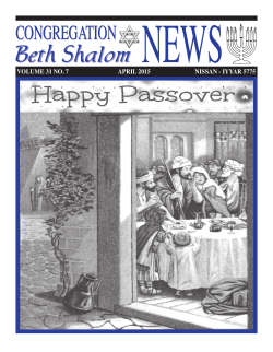 Monthly Newsletter - Cong. Beth Shalom of Coconut Creek