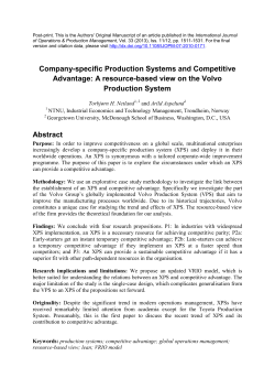 Company-specific Production Systems and Competitive Advantage