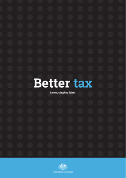 A better tax system - Tax discussion paper