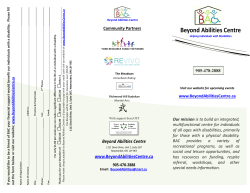 Brochure 2015 - Beyond Abilities Centre
