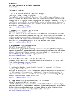 Third and Fourth Quarter BNF Film Polling List April 14, 2015