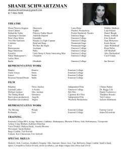 SHANIE SCHWARTZMAN - Emerson College BFA Showcase