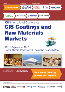 CIS Coatings and Raw Materials Markets