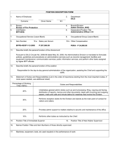 Position Description Form - Bureau Of Fire Protection