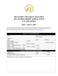 2015 US Fellows Application Form