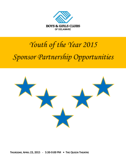Youth of the Year 2015 Sponsor Partnership Opportunities