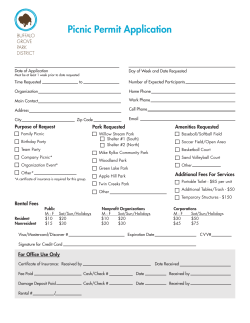 Picnic Application Form - Buffalo Grove Park District