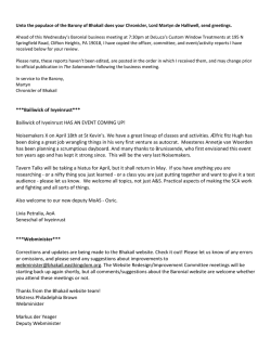The Officer Reports for the April Business Meeting