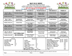 May Menu 2015 - Bible Hill Central Elementary School