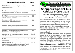 Shoppers` Special Bus Timetable - Community Transport Brighton