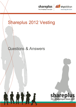 Shareplus 2012 Vesting