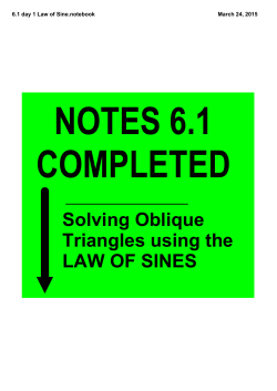 6.1 Laws of Sine