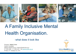 A Family Inclusive Mental Health Organisation.