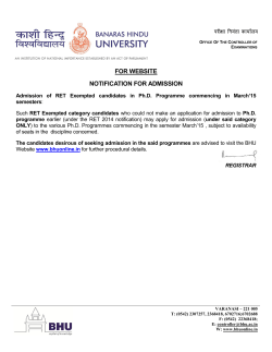 Notification For Admission