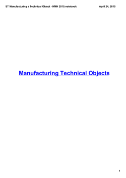 ST Manufacturing a Technical Object