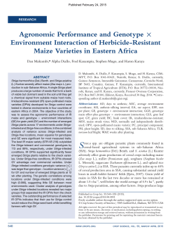 Agronomic Performance and Genotype ï´ Environment Interaction of
