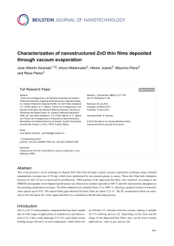Characterization of nanostructured ZnO thin films