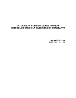 naturaleza y orientaciones teorico- metodologicas
