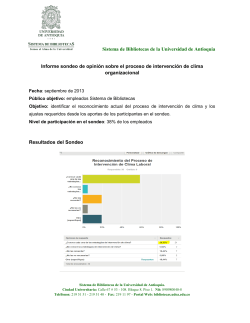 Sistema de Bibliotecas de la Universidad de Antioquia Informe