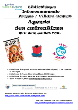 Agenda trimestriel mai juin juillet 2015 - Froges / Villard