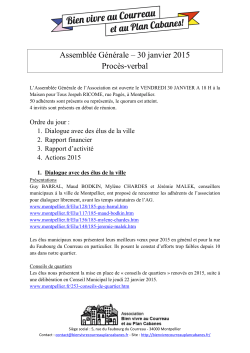 Association BVC â PV AG 2015 - Bien vivre au Courreau et au Plan