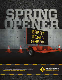 Bierschbach Spring 2015 - Bierschbach Equipment & Supply
