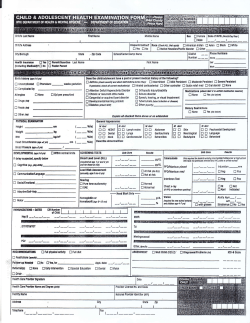 Child and adolescent health examination form