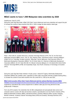 MDeC wants to have 1,500 Malaysian data scientists by 2020