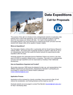 Call for undergraduate Data Expeditions