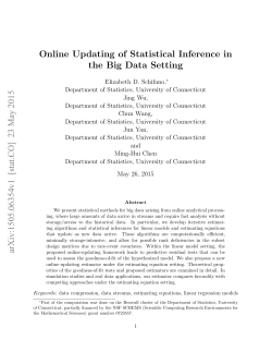 Online Updating of Statistical Inference in the Big Data Setting arXiv
